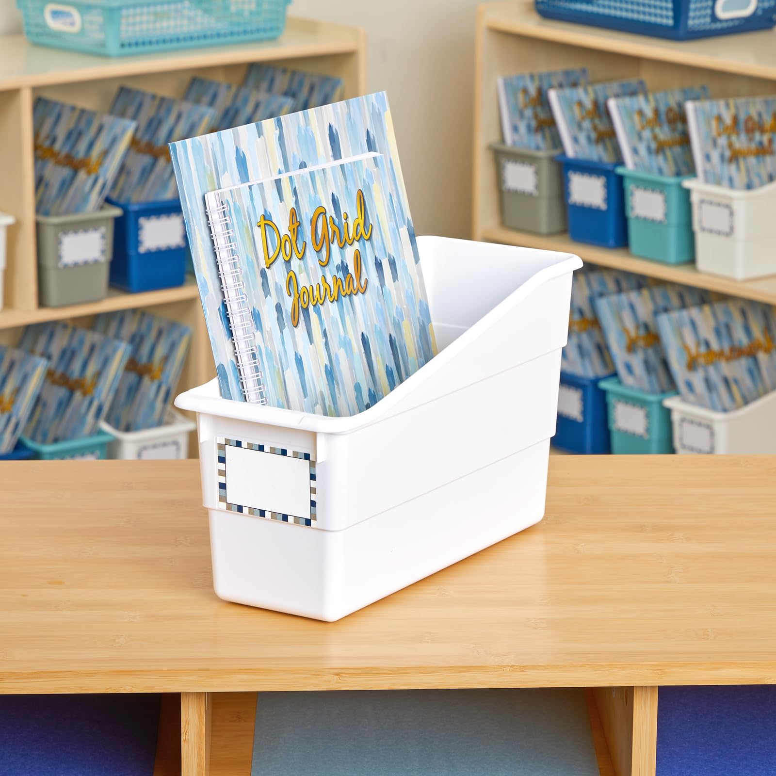 Really Good Stuff Durable Book and Binder Holder - 6pack, White Color, 5 ?" x 12 ?" x 7 ?", Classroom Organization, Storage Solution, Sturdy and Versatile - Image 6