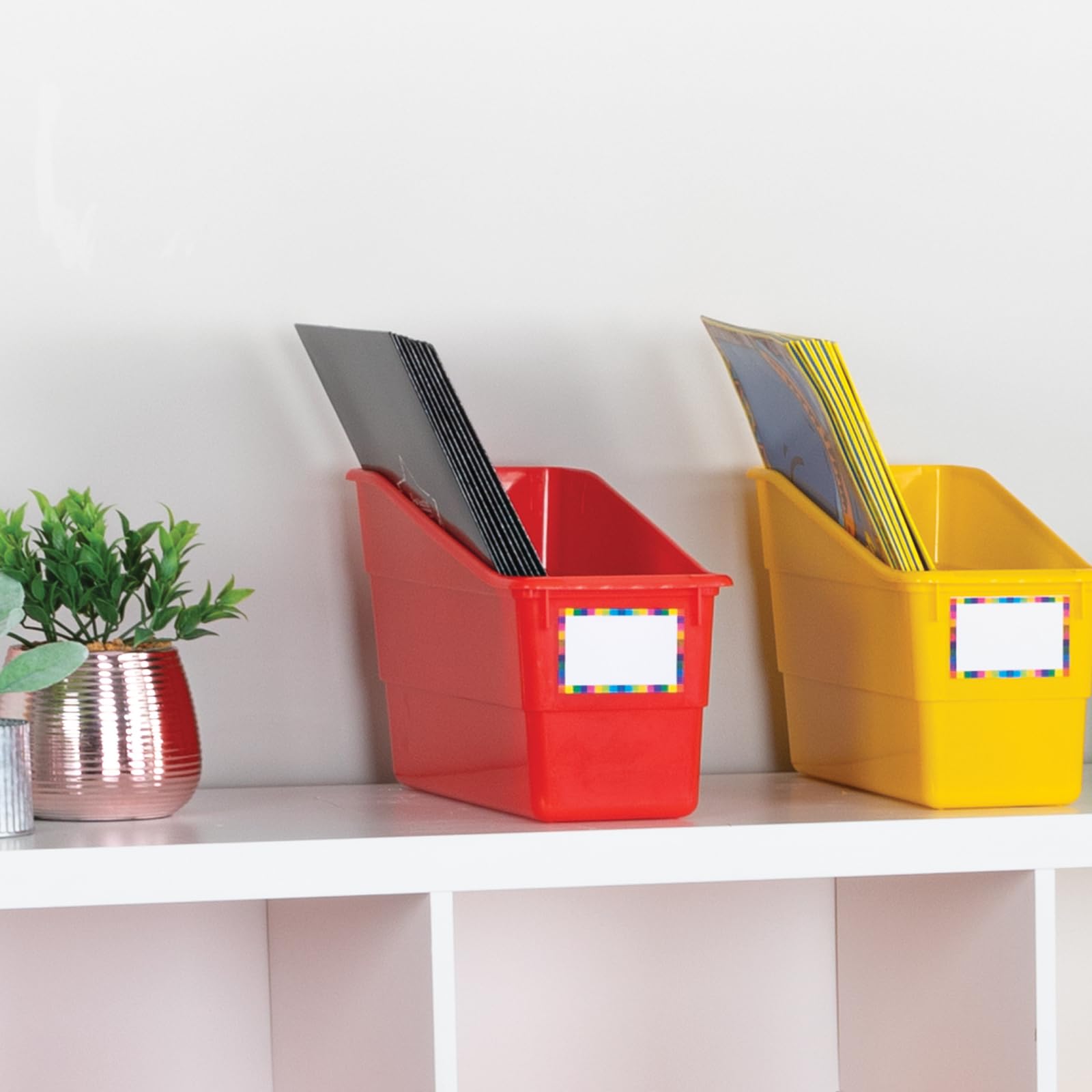 Really Good Stuff Durable Book and Binder Holders - 12 Pack, Red, 5 ?" x 12 ?" x 7 ?", Classroom Organization, Storage Solution, Sturdy and Versatile - Image 3