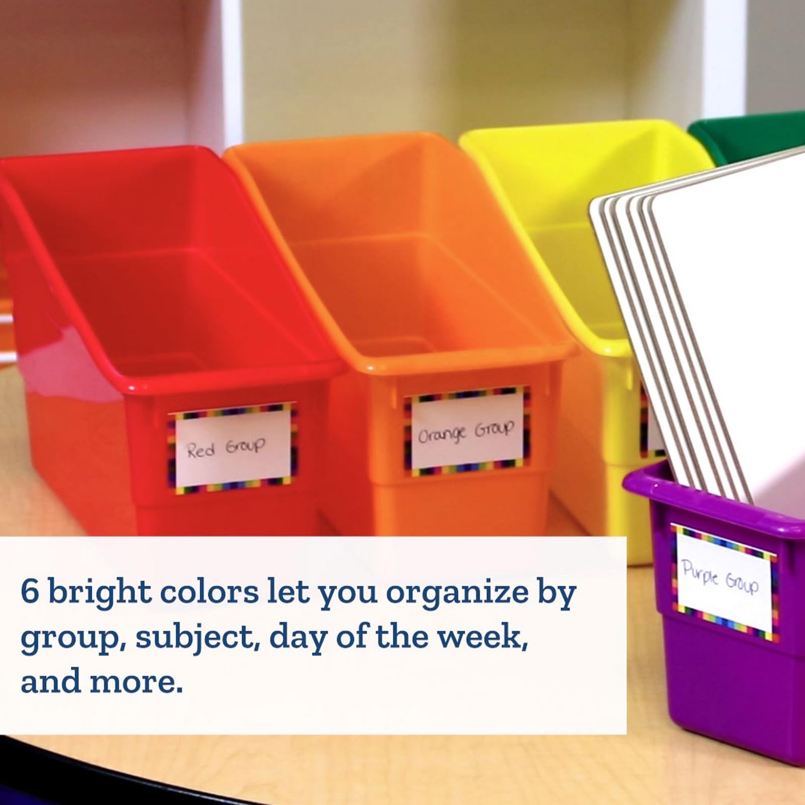 Really Good Stuff Durable Book and Binder Holders - 12 Pack, Red, 5 ?" x 12 ?" x 7 ?", Classroom Organization, Storage Solution, Sturdy and Versatile - Image 5