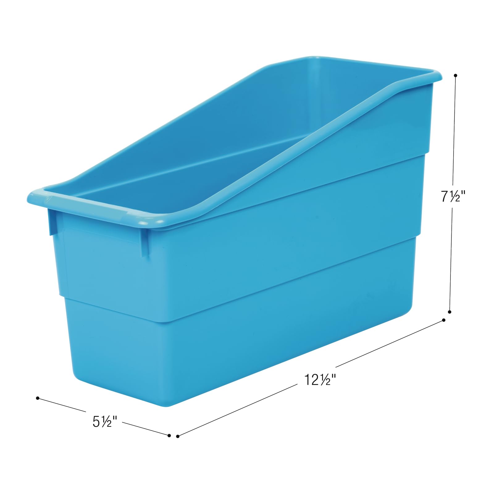Really Good Stuff Durable Book and Binder Holders - 12 Pack, Blue Neon, 5.5" x 12.5" x 7.5", Classroom Organization, Storage Solution, Sturdy and Versatile - Image 8