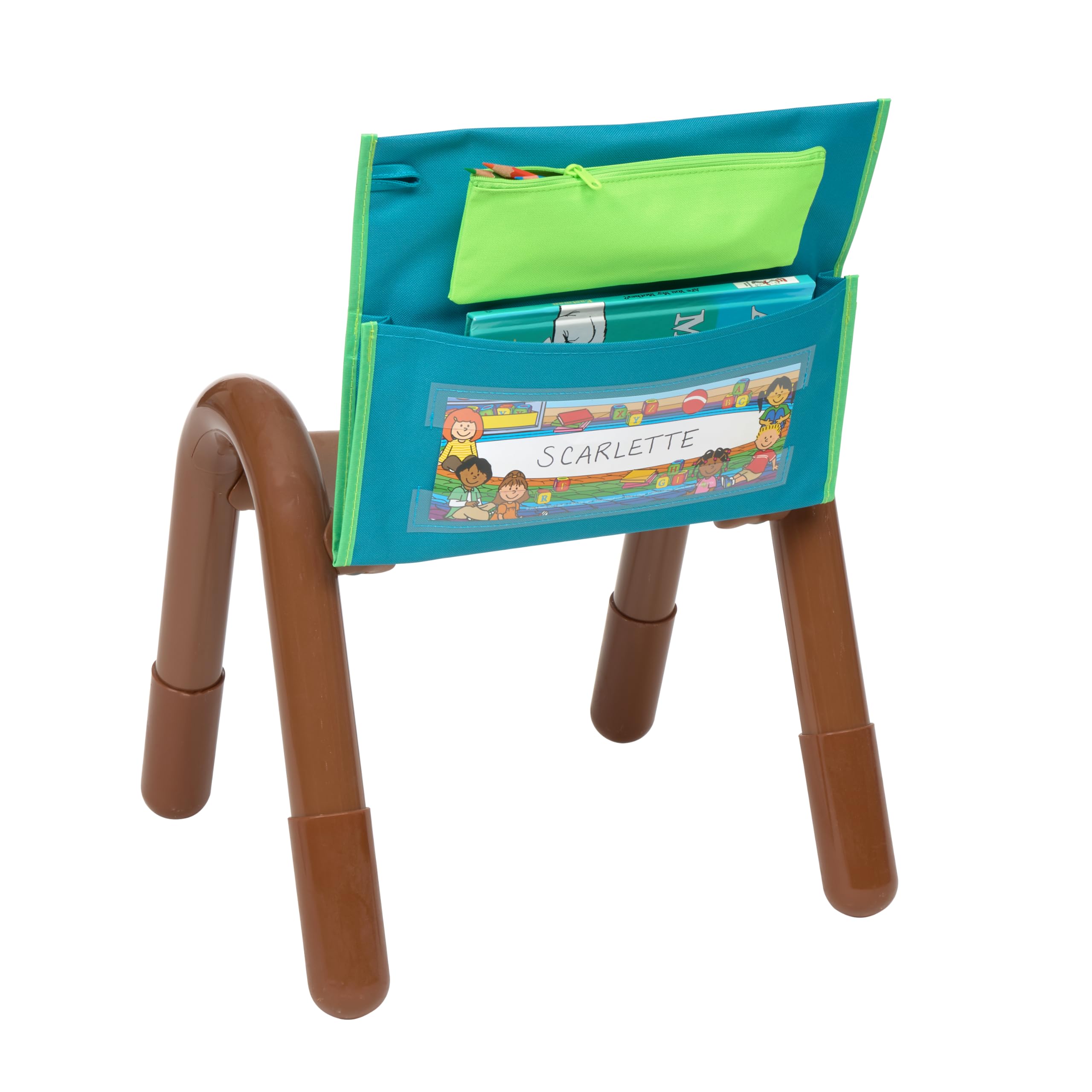 Really Good Stuff Early Childhood Deluxe Chair Pockets with Pencil Case, 6 Pack, Turquoise, Chair Organizer with Pencil Pouch and Name Tag Keeps Students Organized and Classrooms Neat - Image 7