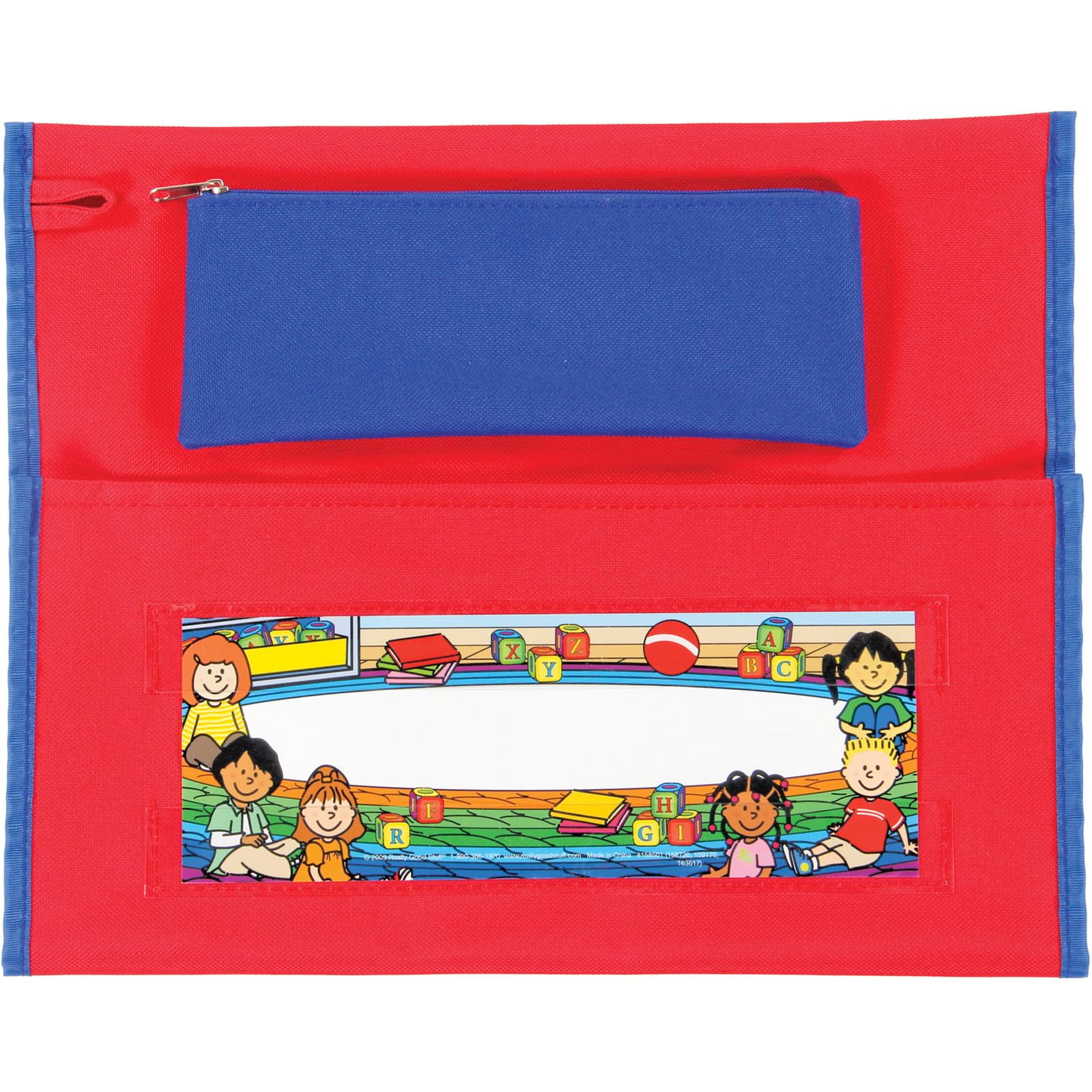 Really Good Stuff Early Childhood Deluxe Chair Pockets with Pencil Case? 36 Pack ? Red/Blue - Image 3