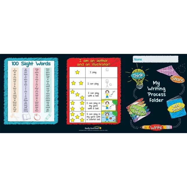 Really Good Stuff Early Writing Process Tri-Fold 3-Pocket Folders - 12 folders - Image 5