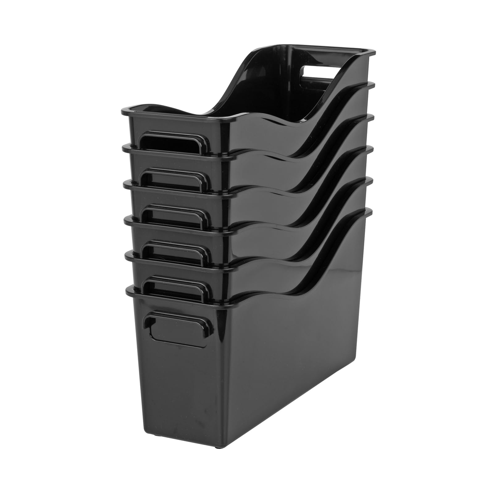 Really Good Stuff Easy Carry Book and Binder Holder - Set of 6 - Black