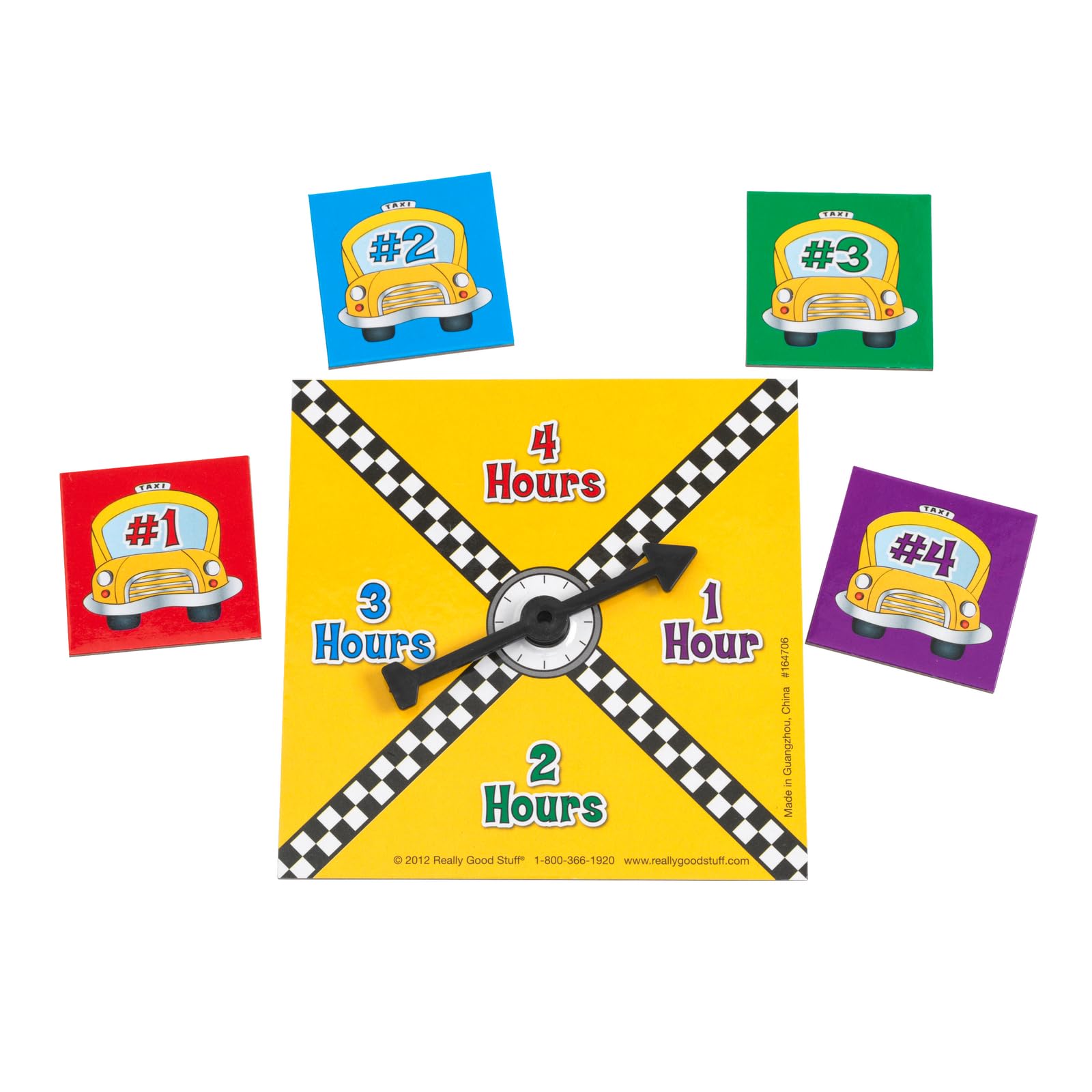 Really Good Stuff Elapsed Time Taxi Numeracy Center with Storage Bag - Grab and Go Learning Pack - Children Master Elapsed-Time Questions - Grades 3-5 - Image 4