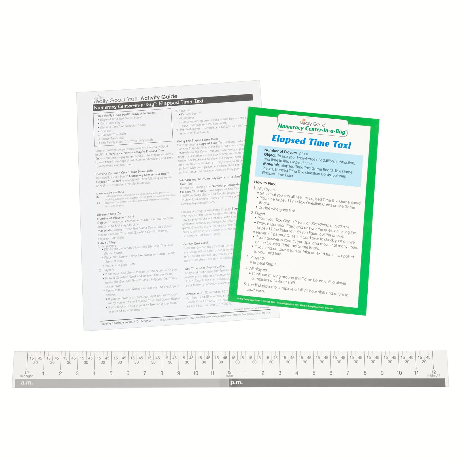Really Good Stuff Elapsed Time Taxi Numeracy Center with Storage Bag - Grab and Go Learning Pack - Children Master Elapsed-Time Questions - Grades 3-5 - Image 5