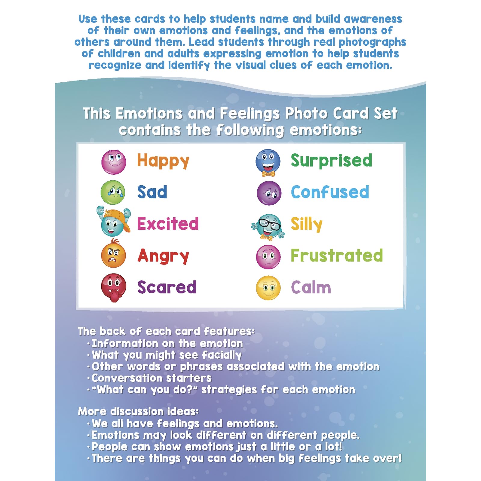 Really Good Stuff Emotions and Feelings Photo Cards-Set of 10 - Help Kids Identify Feelings, Discuss Emotions, and Develop Social Skills - Image 3