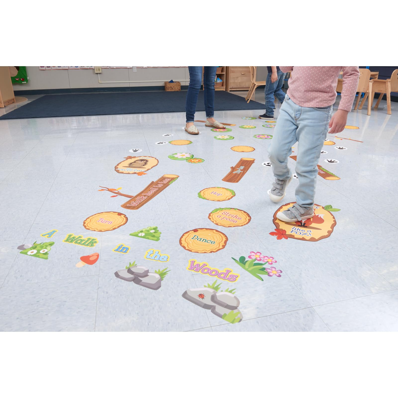 Really Good Stuff EZ Stick A Walk in The Woods Sensory Path – 147 Pieces for Walls or Floors - SEL for Children – Social Emotional Learning - Image 6