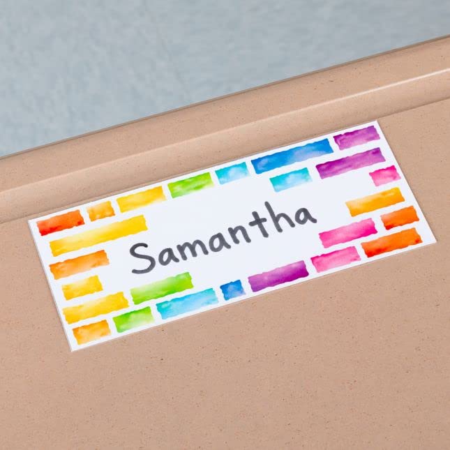 Really Good Stuff EZ Stick Nameplates Rainbow Building Blocks - 24 nameplates - Image 5