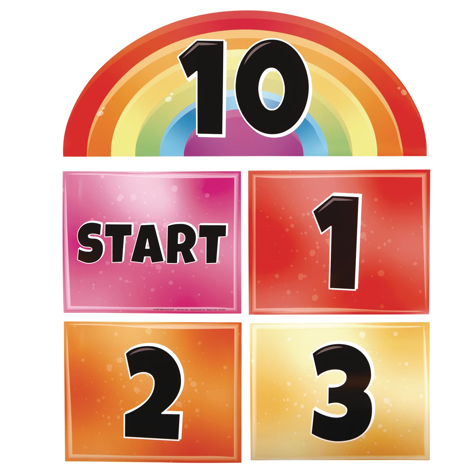 Really Good Stuff EZ Stick Numbered Hopscotch for Hallways and Classroom - Set of 11 - Rainbow Themed Floor Decals for Kids - Image 5