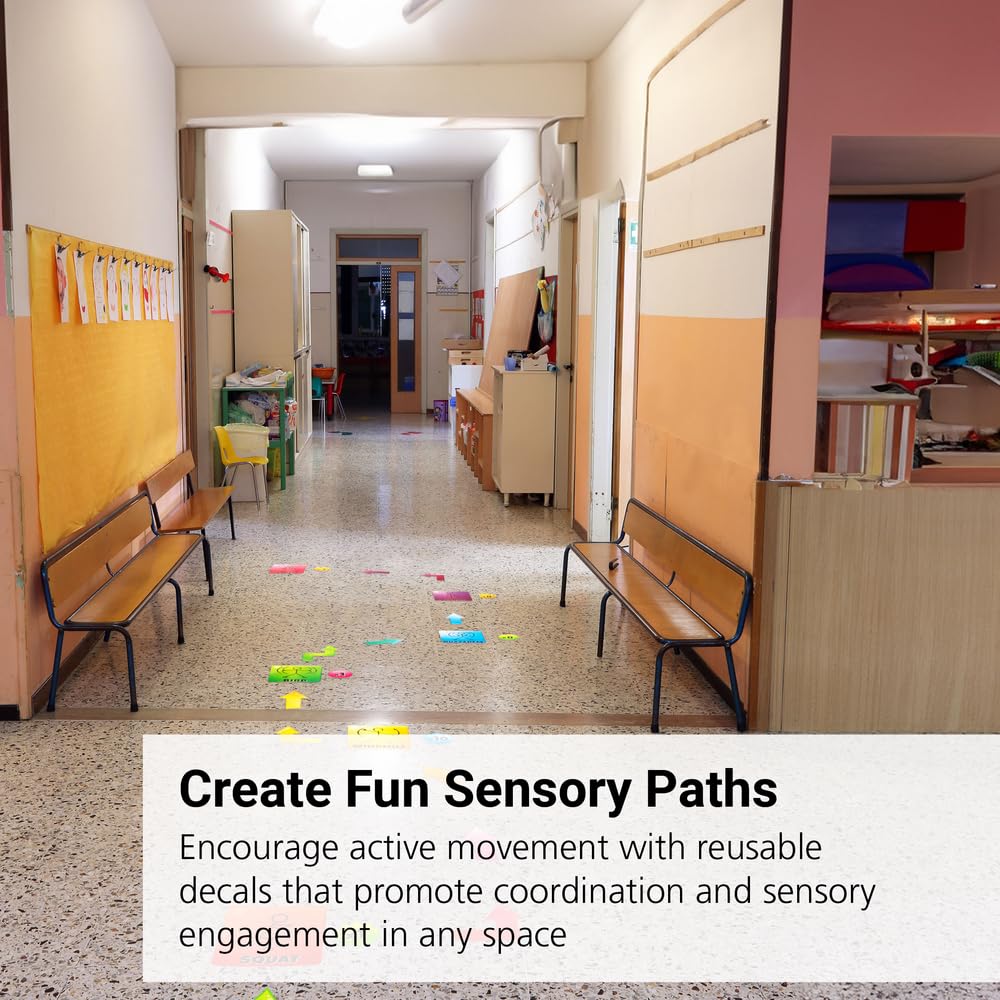 Really Good Stuff EZ Stick Sensory Path for Classroom and Hallways - Reusable Set of 98 Decals - Engage and Energize Students - Image 3