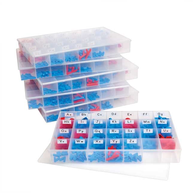 Really Good Stuff EZread Color-Coded Plastic Magnetic Letter Kits - 1,440 Letters, 6 Cases