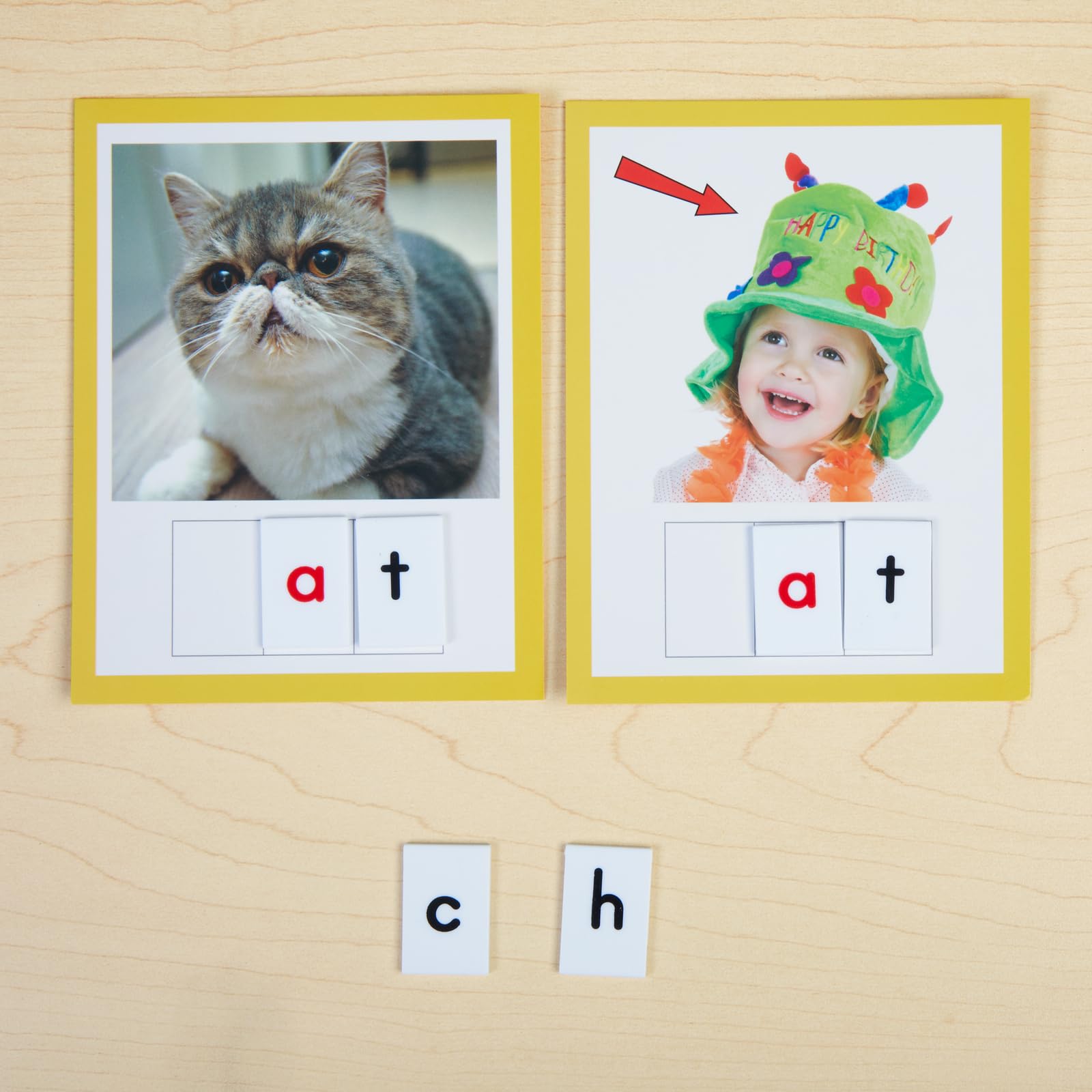 Really Good Stuff EZread CVC Make-A-Word Photo Card and Letter Tile Kit - 47 Cards, 73 Letter Tiles - Image 4