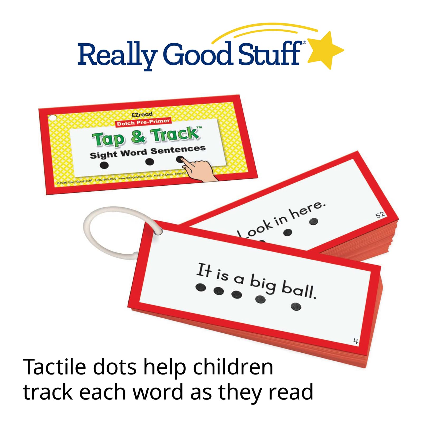 Really Good Stuff EZRead Dolch Pre-Primer Tap & Track™ Sight Word Sentences | Ages 5-7, Kindergarten and Up, Phonics Activity, Reading Game, Flash Cards, Learning - Image 4