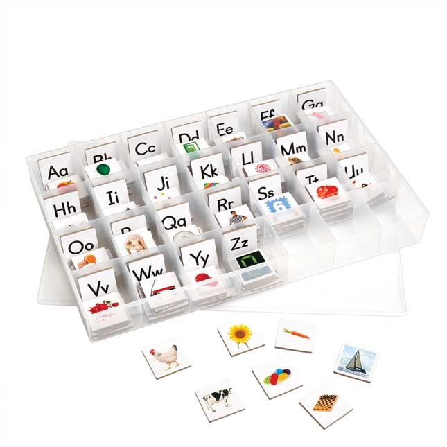 Really Good Stuff EZread Magnetic Photo Tiles: Beginning Letter Sounds Kit - 1 Storage Case, 175 Letter Photo Tiles