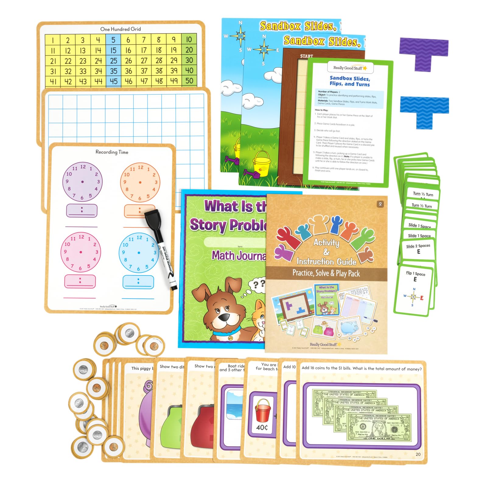 Really Good Stuff Family Engagement Math Kit - Second Grade Students (Ages 7-8) - Math Skills - Educational Kit - Image 3