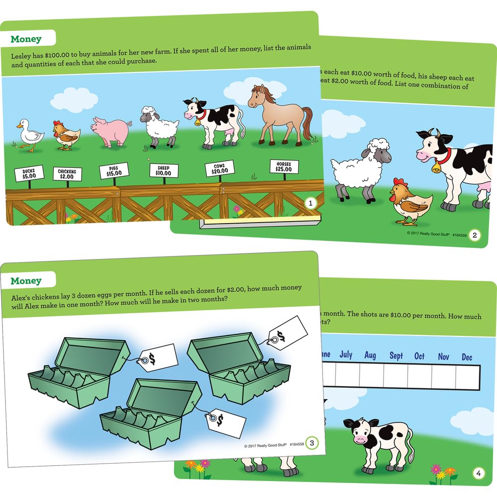 Really Good Stuff Farm Animal Task Cards - 22 Cards
