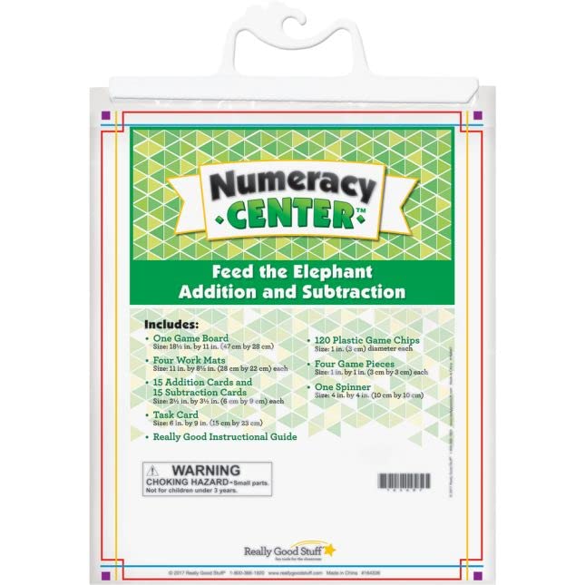 Really Good Stuff Feed The Elephant Addition and Subtraction Numeracy Center - 1 numeracy Center - Image 5