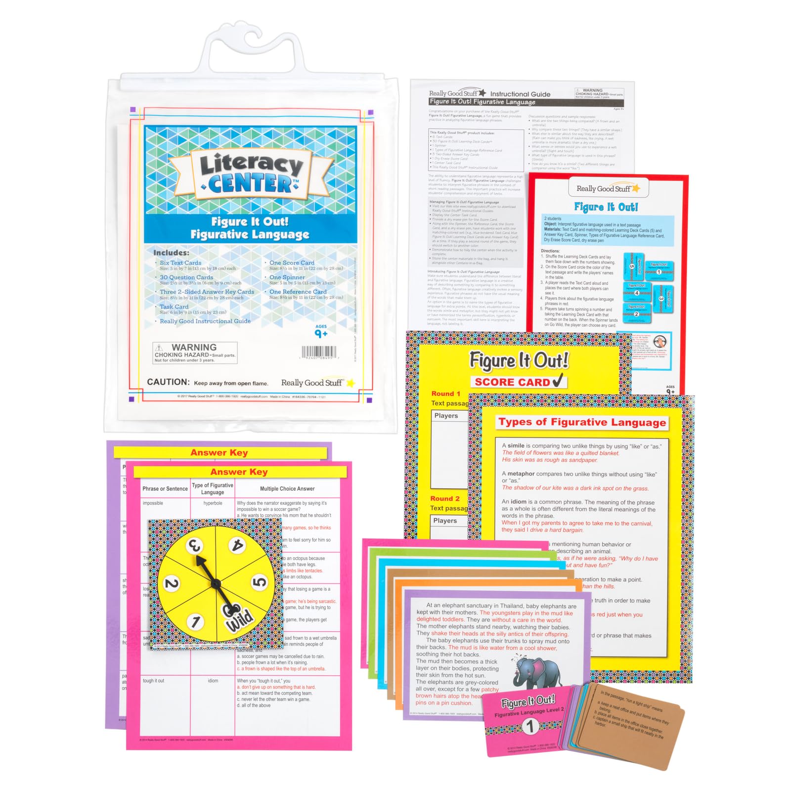Really Good Stuff Figure It Out! Figurative Language Literacy Center - 1 Literacy Center