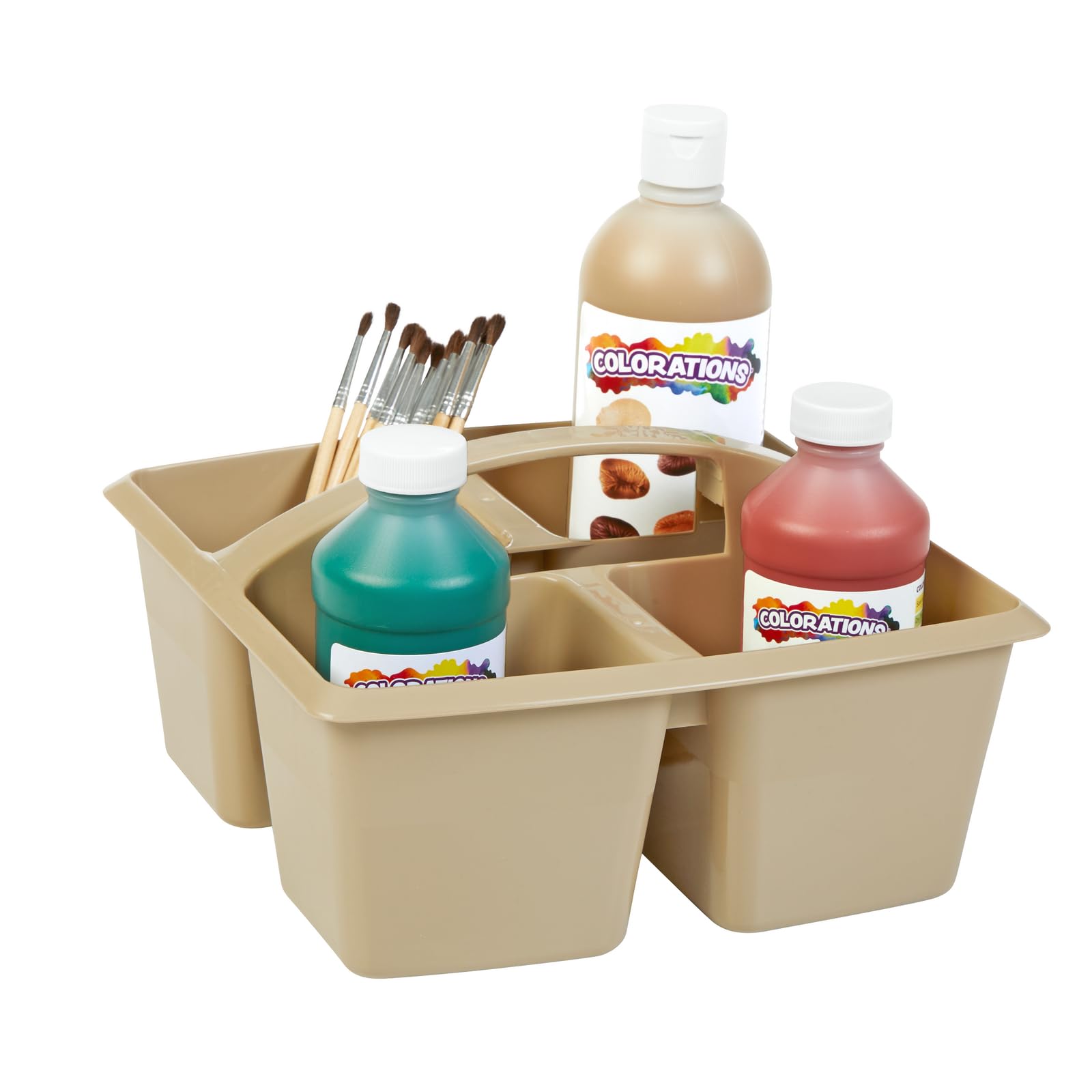 Really Good Stuff Four Equal Compartment Caddies - Tan-6 Pack - Image 5