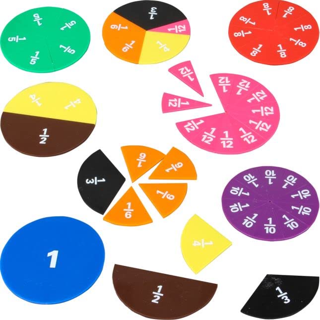 Really Good Stuff Fraction Circles and Task Cards Kit - 9 Fraction Circles, 22 Cards - Image 3