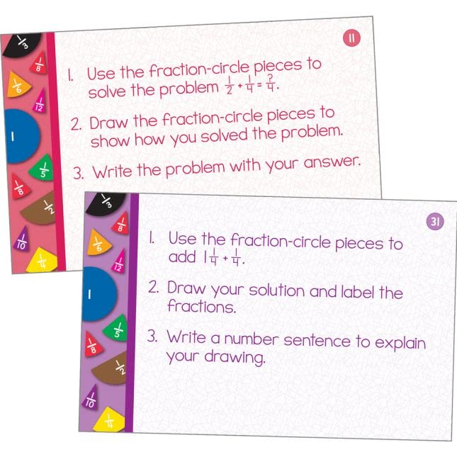 Really Good Stuff Fraction Circles and Task Cards Kit - 9 Fraction Circles, 22 Cards - Image 4