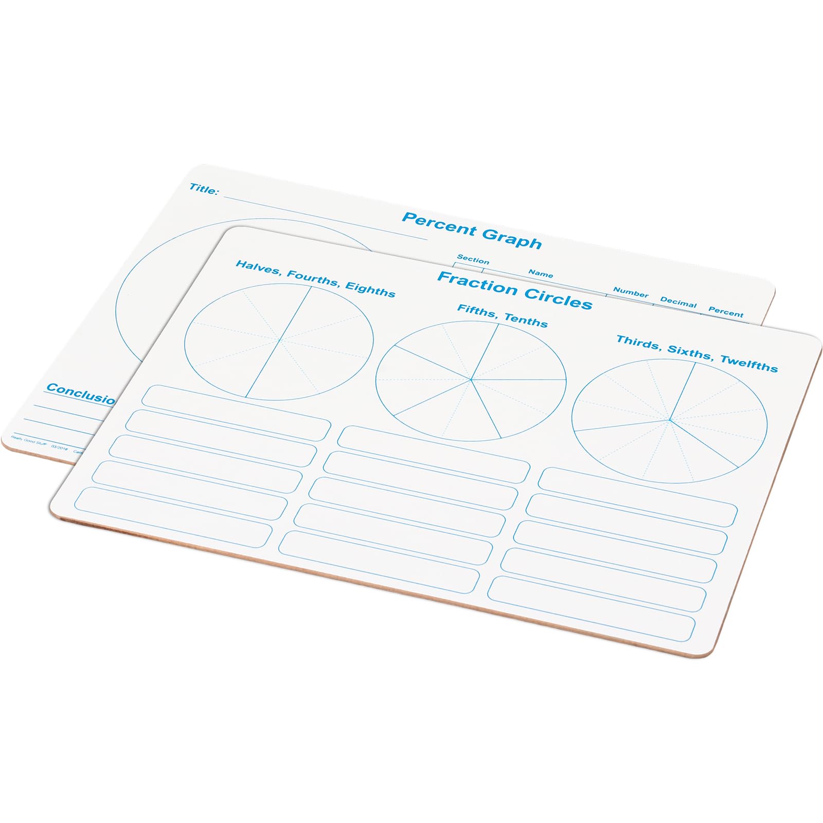 Really Good Stuff Fraction Circles - Percent Graph Dry Erase Boards - 6 Boards
