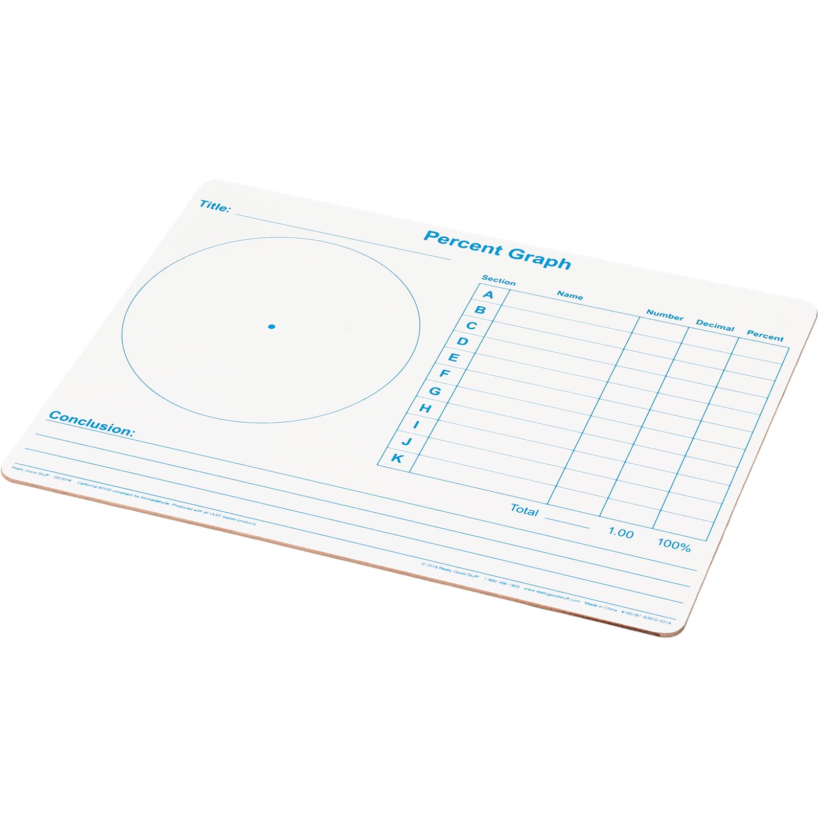 Really Good Stuff Fraction Circles - Percent Graph Dry Erase Boards - 6 Boards - Image 2