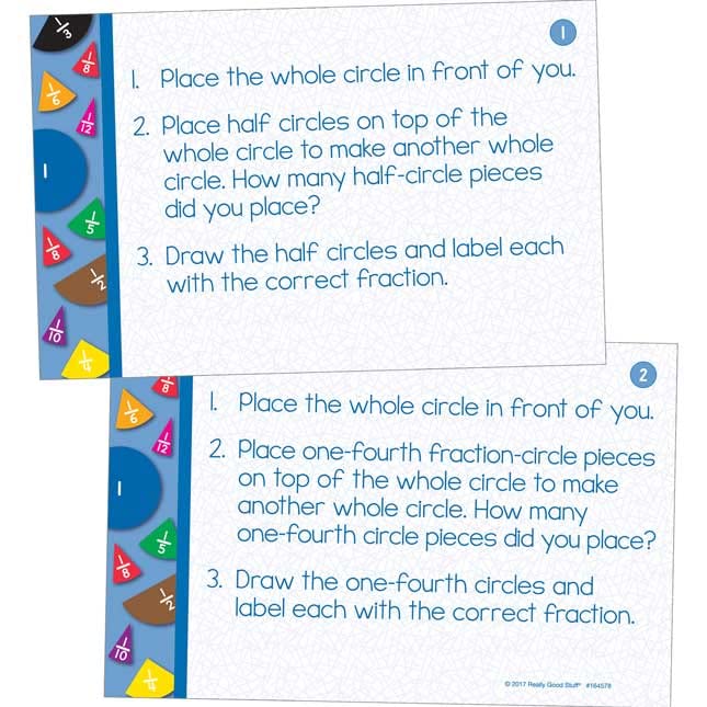 Really Good Stuff Fraction Circles Task Cards - 22 Cards - Image 3