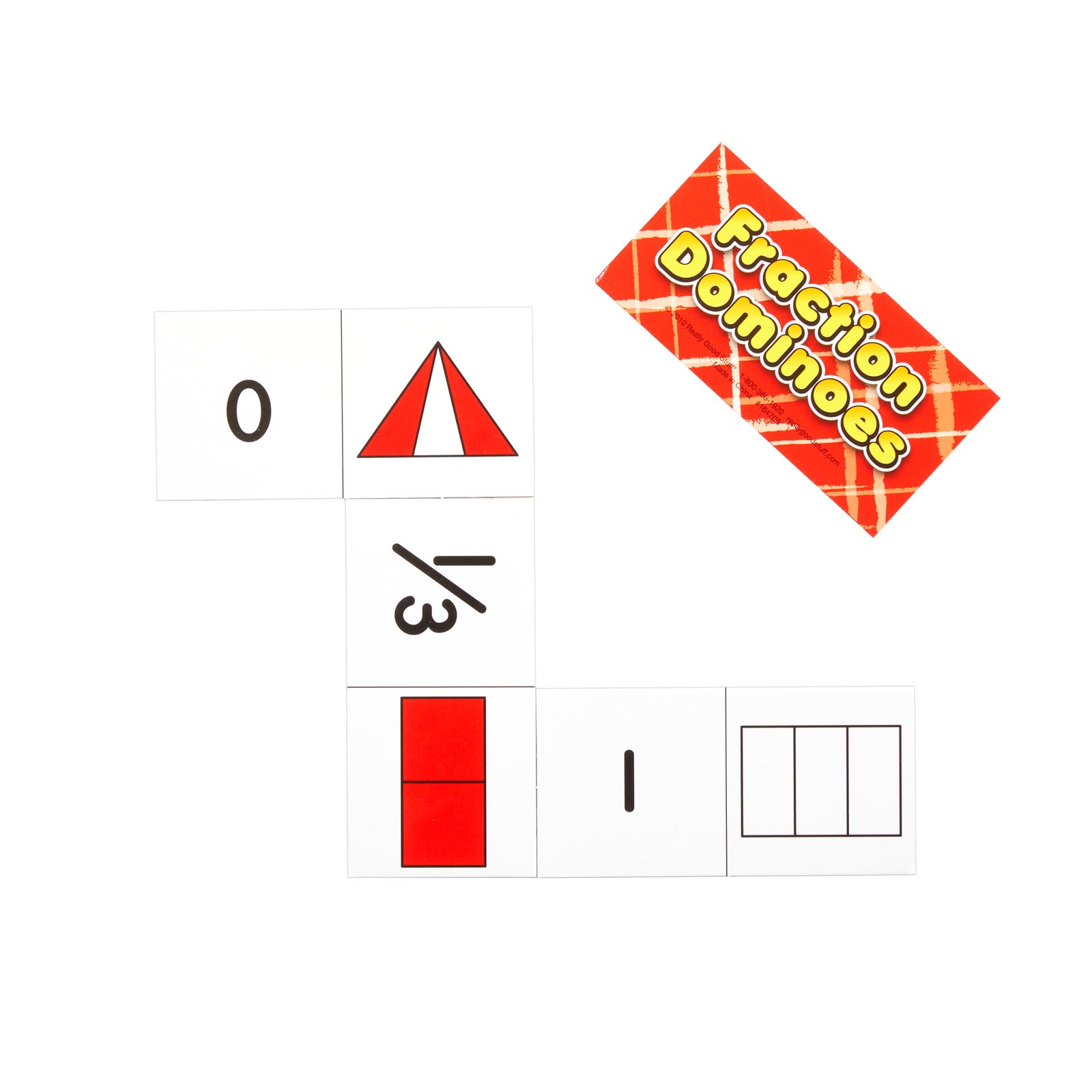 Really Good Stuff Fraction Dominoes Numeracy Center with Storage Bag - Grab and Go Learning Pack - Improve Fraction Recognition with This Fun Dominoes Game - Grades 1-2 - Image 3
