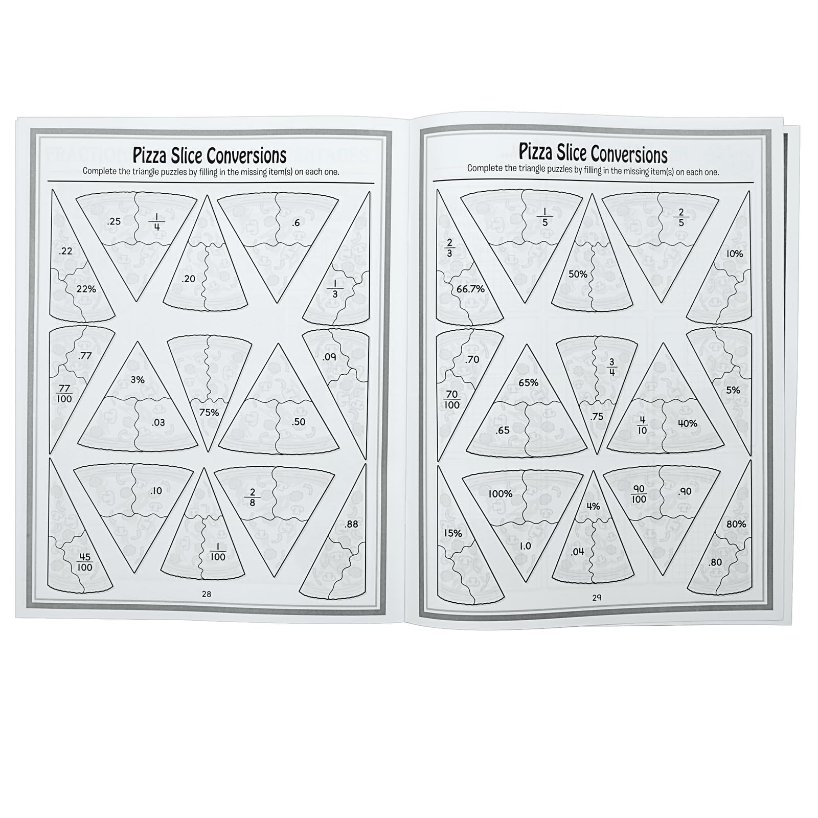 Really Good Stuff Fractions, Decimals, & Percentages Math Journals - Set of 12 - Image 4