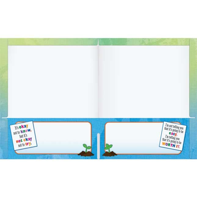 Really Good Stuff Growth Mindset Folders, 9?" by 12" -Set of 12 Laminated 2-Pocket Folders - Inspire Perseverance and Achievement with Motivating Phrases - Great Homework and Take Home Folders - Image 4