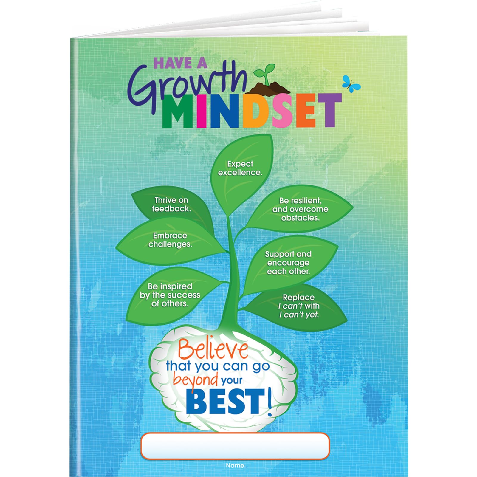 Really Good Stuff Growth Mindset Lined Journals -12 Pack- Interactive Journal Activities and Prompts - Help Kids Develop a Positive Mindset