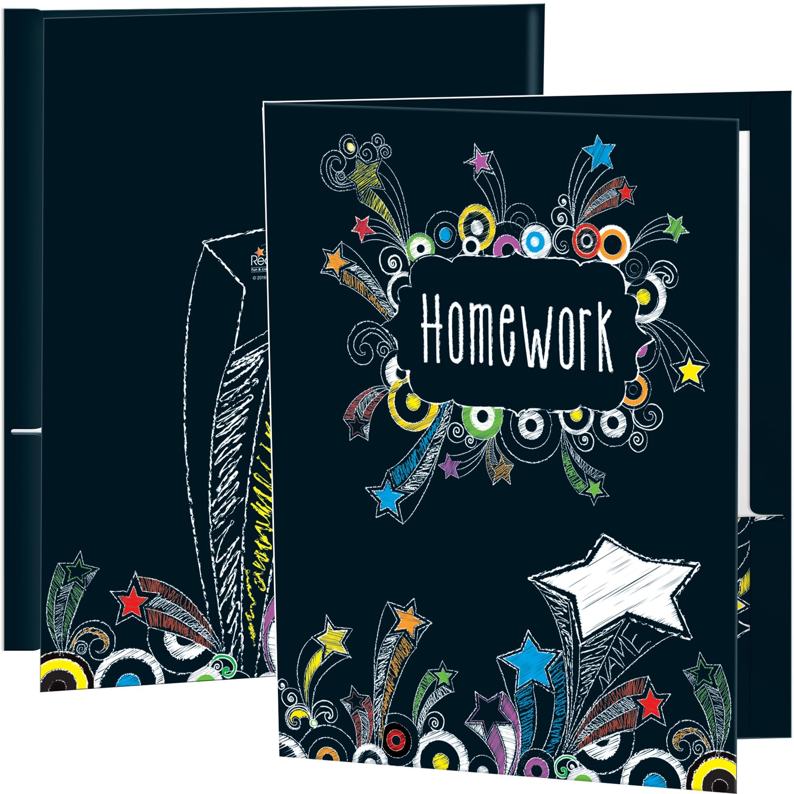 Really Good Stuff Homework Folders, Set of 12, 9?" by 12" Each, with Pockets | Bulk School Supplies, Take Home Organanizer for Students, Classroom Essentials
