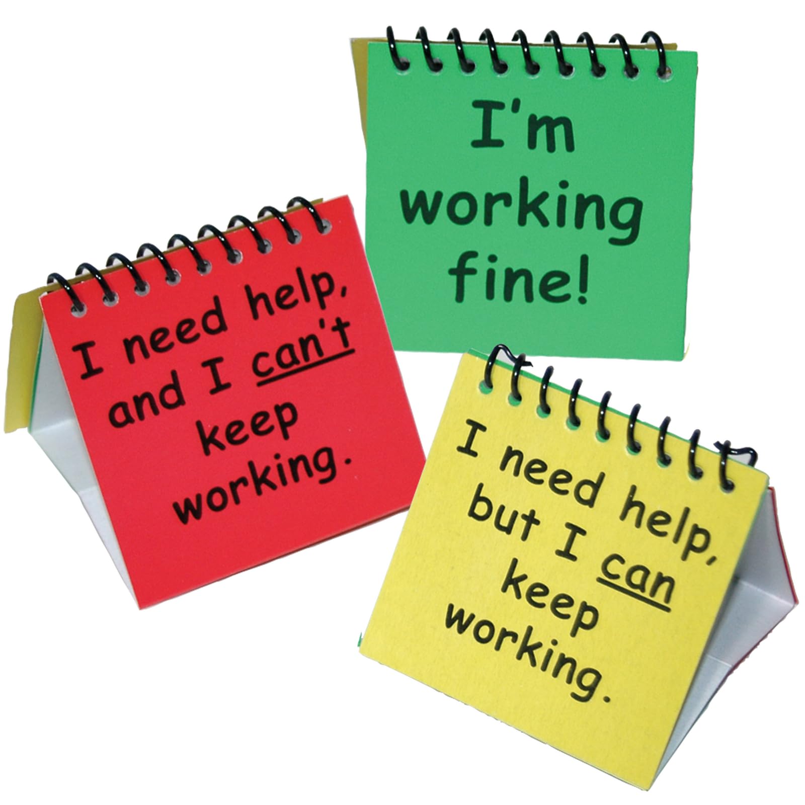 Really Good Stuff "I Need Help" Mini Flip Chart Signs for Students - Set of 12 - Classroom Management Tools, Self Assessment for Students