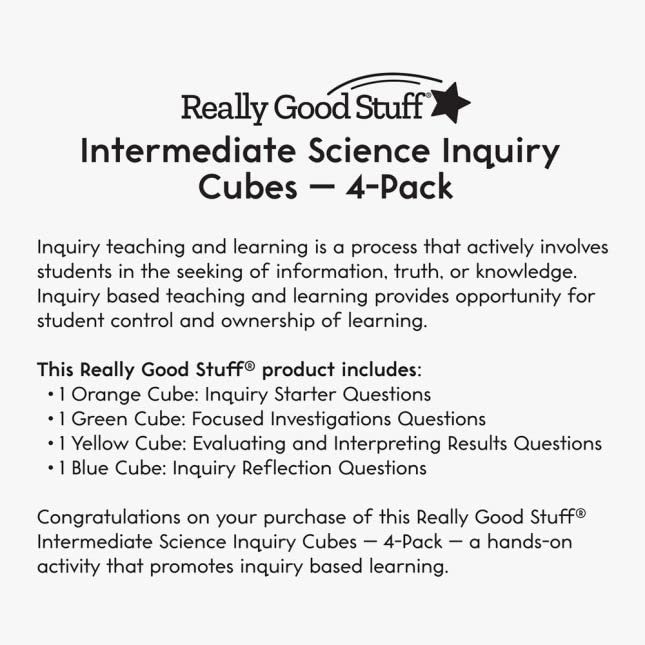 Really Good Stuff Intermediate Science Inquiry Cubes - 4-Pack - Image 5