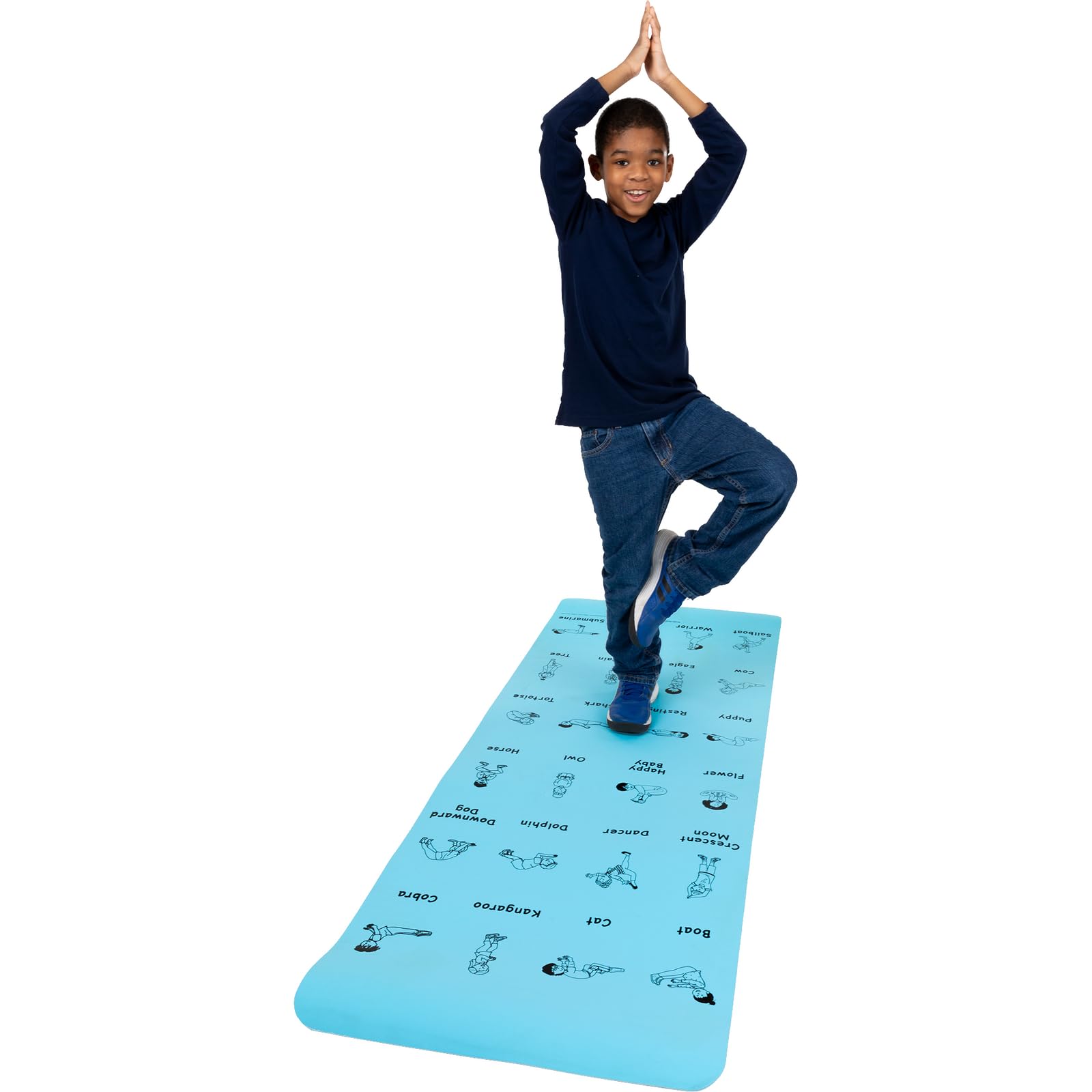 Really Good Stuff Kids Yoga Mat with 24 Illustrated Poses – Safe, Zero-Phthalate – 5mm Thick, Non-Slip, Soft Exercise Mat for Kids, Teens, Toddlers (68” x 24”) Perfect For Home And Classroom - Image 3