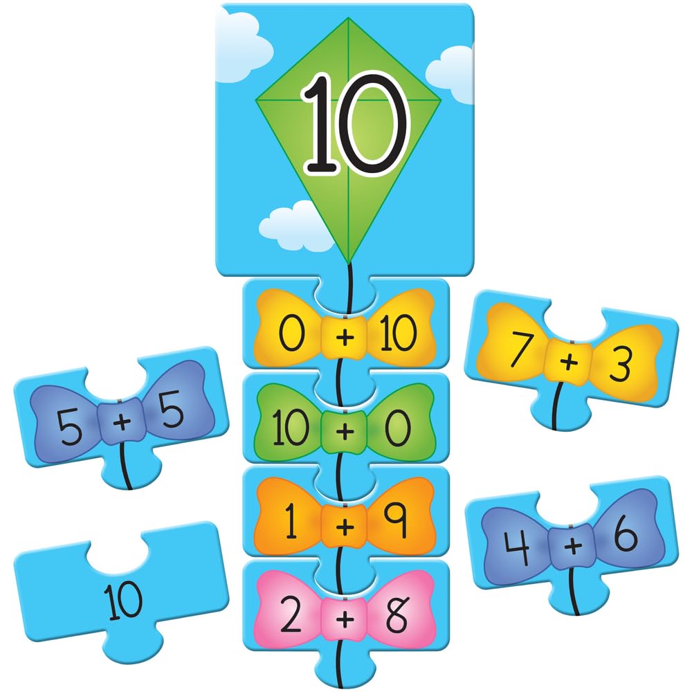 Really Good Stuff Kites and Tails Puzzles Set, Decomposing Numbers to 10, Kindergarten - 1st Grade, Math Activity, Homeschool and Classroom Supplies, Counting Toys