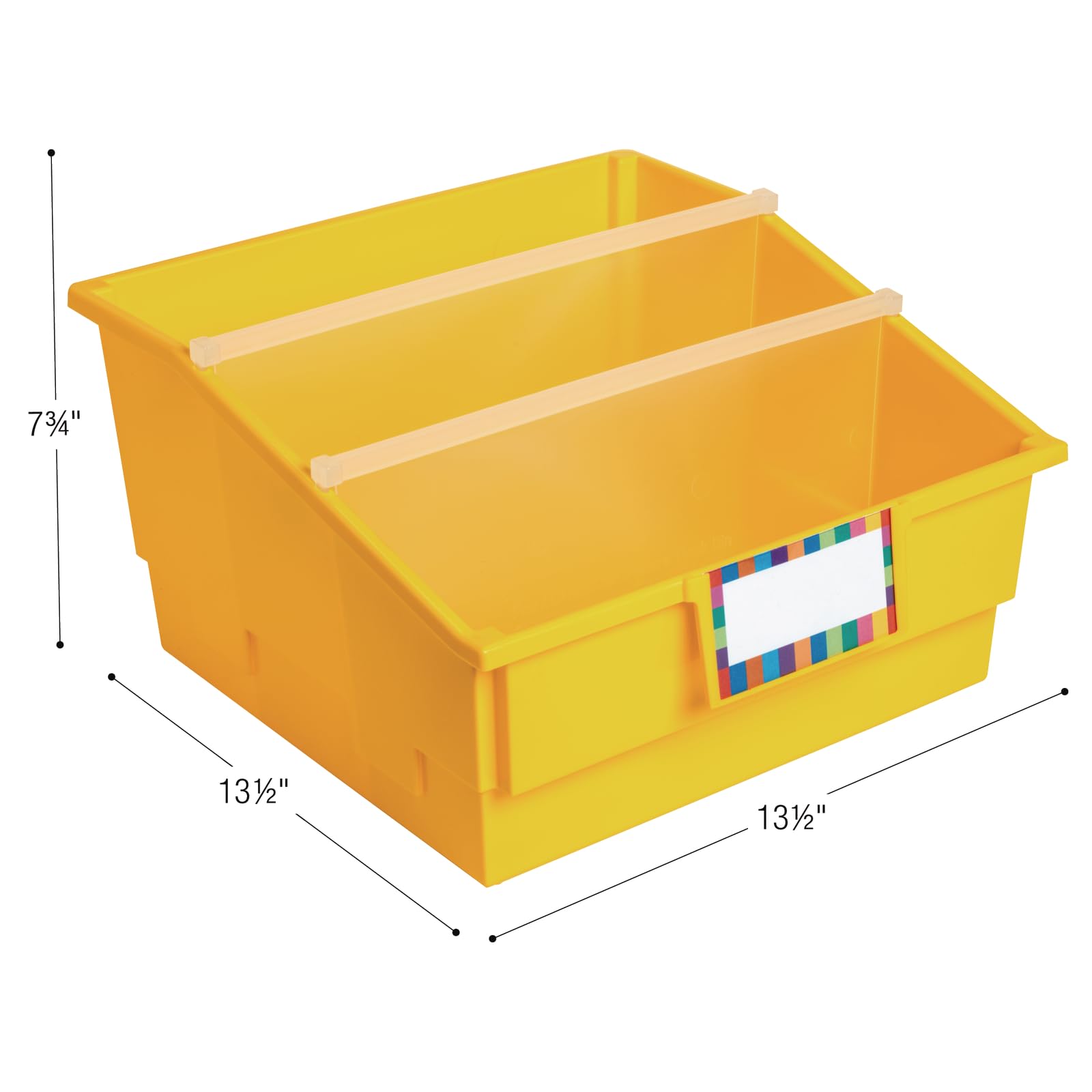 Really Good Stuff Large Plastic Book Organizer Bins - 4 Pack - Classroom Storage and Organization for Labeled Books and Supplies - Multi-Purpose Storage Bins with Dividers - Image 4