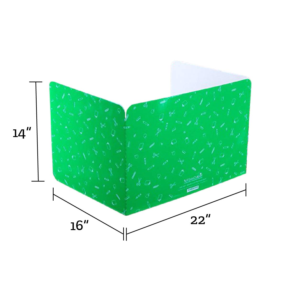Really Good Stuff Large Privacy Shields Set of 12, Green, Glossy Finish - Distraction-Free Learning - Desk Dividers for Students, Testing Folders, Cardboard Panels, Classroom Essentials - Image 2