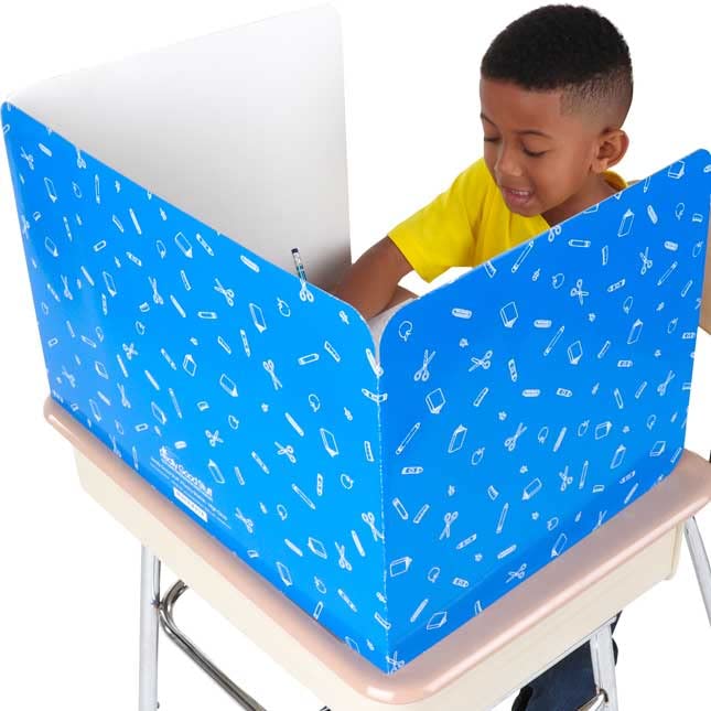Really Good Stuff Large Privacy Shields Set of 12, Green, Glossy Finish - Distraction-Free Learning - Desk Dividers for Students, Testing Folders, Cardboard Panels, Classroom Essentials - Image 3