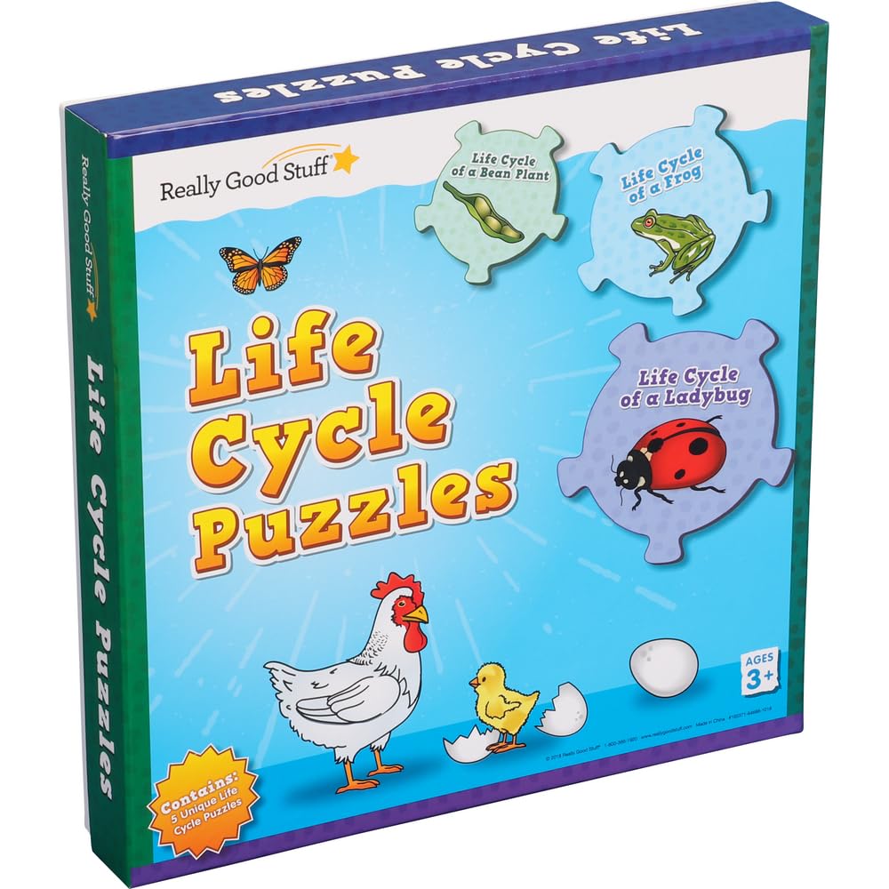 Really Good Stuff Life Cycle Puzzles - 5 Puzzles