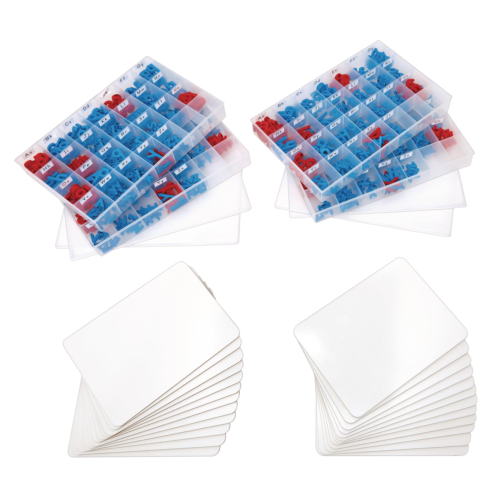 Really Good Stuff Magnetic Dry Erase Boards with Coded Plastic Letters - 24 Student Class Pack