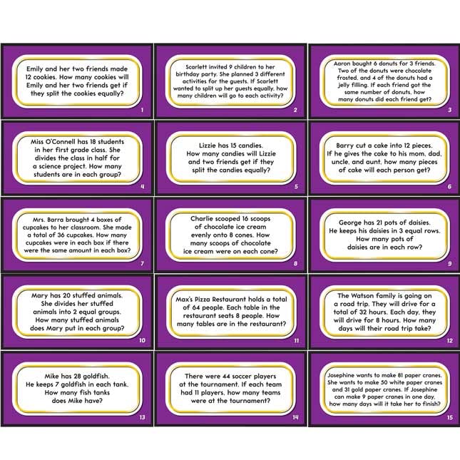 Really Good Stuff Magnetic Read, Show and Solve Math Boards with Multiplication and Division Word Problems Kit - 4 Boards and 48 Magnets - Image 6