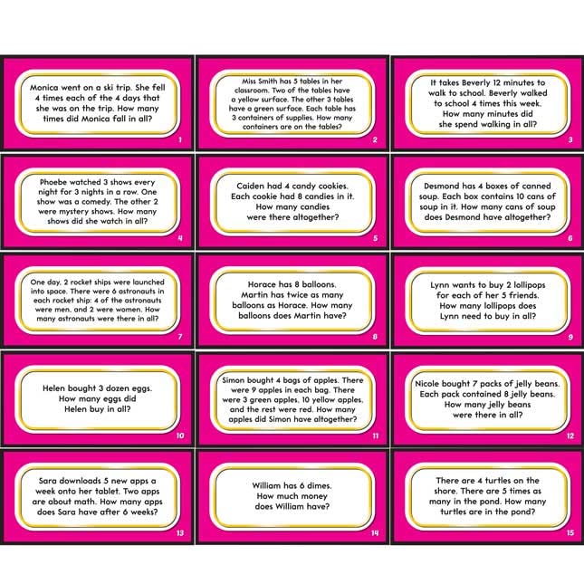 Really Good Stuff Magnetic Read, Show and Solve Math Boards with Multiplication and Division Word Problems Kit - 4 Boards and 48 Magnets - Image 7