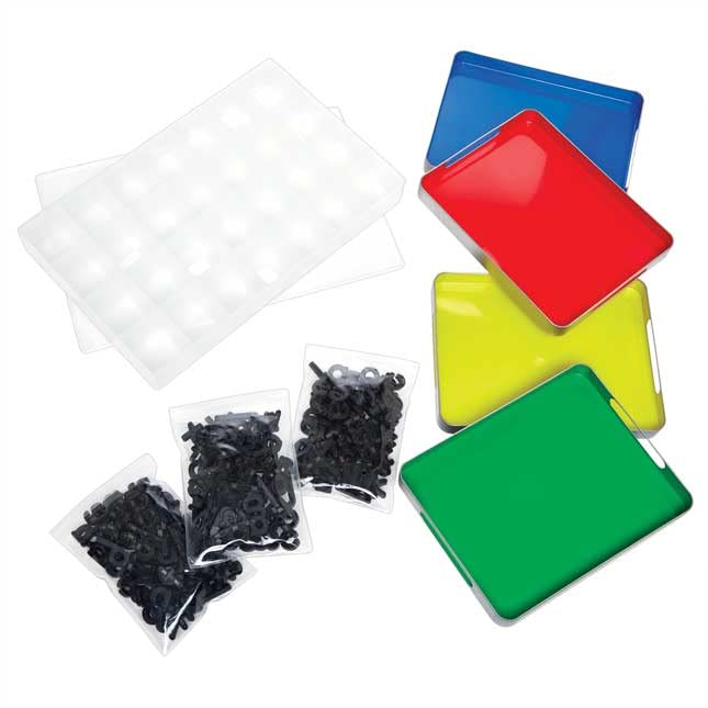 Really Good Stuff MAGtivity Tins with Black Plastic Magnetic Letters Classroom Kit - Image 2