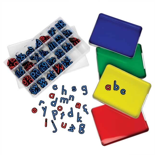 Really Good Stuff MAGtivity Tins with Soft Touch Magnetic Letters Classroom Kit