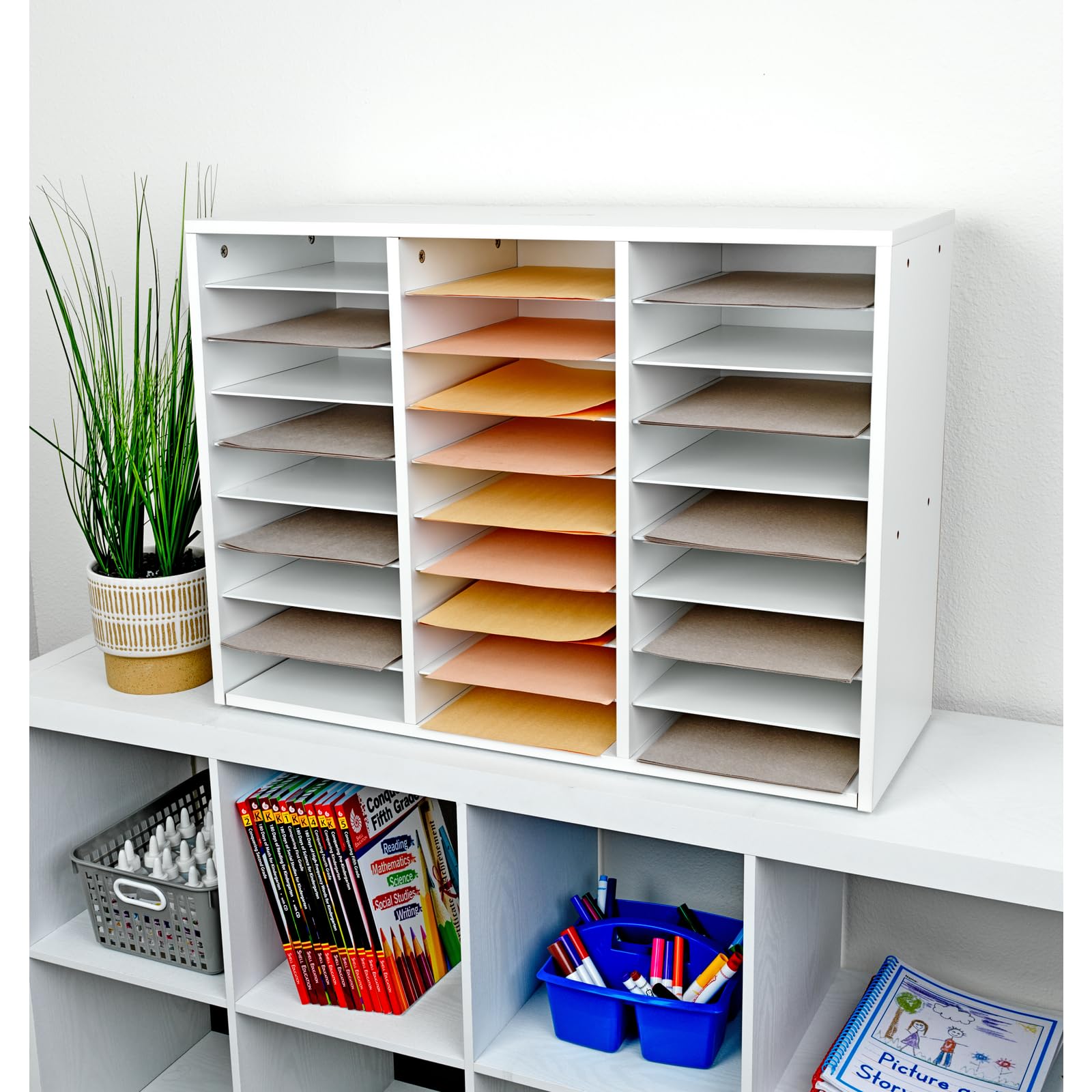 Really Good Stuff Mail Center - 1 Classroom Literature Organizer with 27 Slots – Keep Your Classroom, Office, or Home Office Organized, Durable, Easy Assembly - Image 7