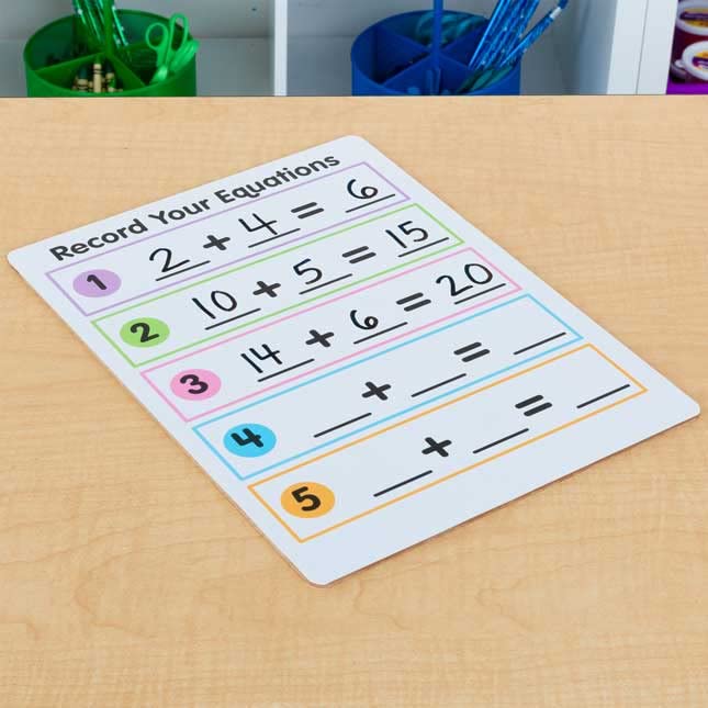 Really Good Stuff Math Facts Dry Erase Boards Addition and Subtraction Set of 6 - Image 4
