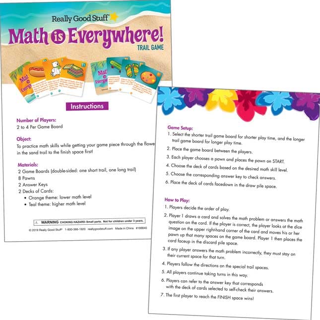 Really Good Stuff Math is Everywhere! Trail Game Intermediate - 1 Game - Image 3